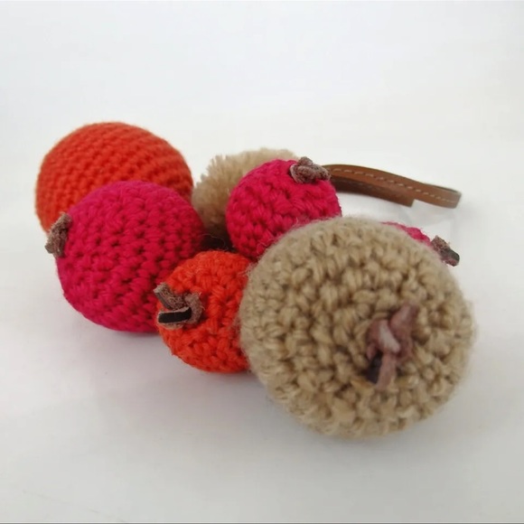 AUTH BURBERRY BLUE LABEL Cotton Ball Pom Pom Keychain Key Ring Bag Charm - Picture 5 of 6